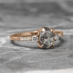 1.45 Carat Salt And Pepper Oval Diamond Engagement Ring, Eliza Setting, 14K Rose Gold 19 1.45 Carat Salt And Pepper Oval Diamond Engagement Ring, Eliza Setting, 14K Rose Gold -Point No Point Studio Store 210007RG 3 9f294c11 6496 4d55 a4de e9212a436d23