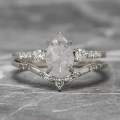 1.52 Carat Icy White Pear Diamond Engagement Ring, Eliza Setting, 14K White Gold 18 1.52 Carat Icy White Pear Diamond Engagement Ring, Eliza Setting, 14K White Gold -Point No Point Studio Store 210024WG 1