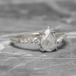 1.52 Carat Icy White Pear Diamond Engagement Ring, Eliza Setting, 14K White Gold 19 1.52 Carat Icy White Pear Diamond Engagement Ring, Eliza Setting, 14K White Gold -Point No Point Studio Store 210024WG 3