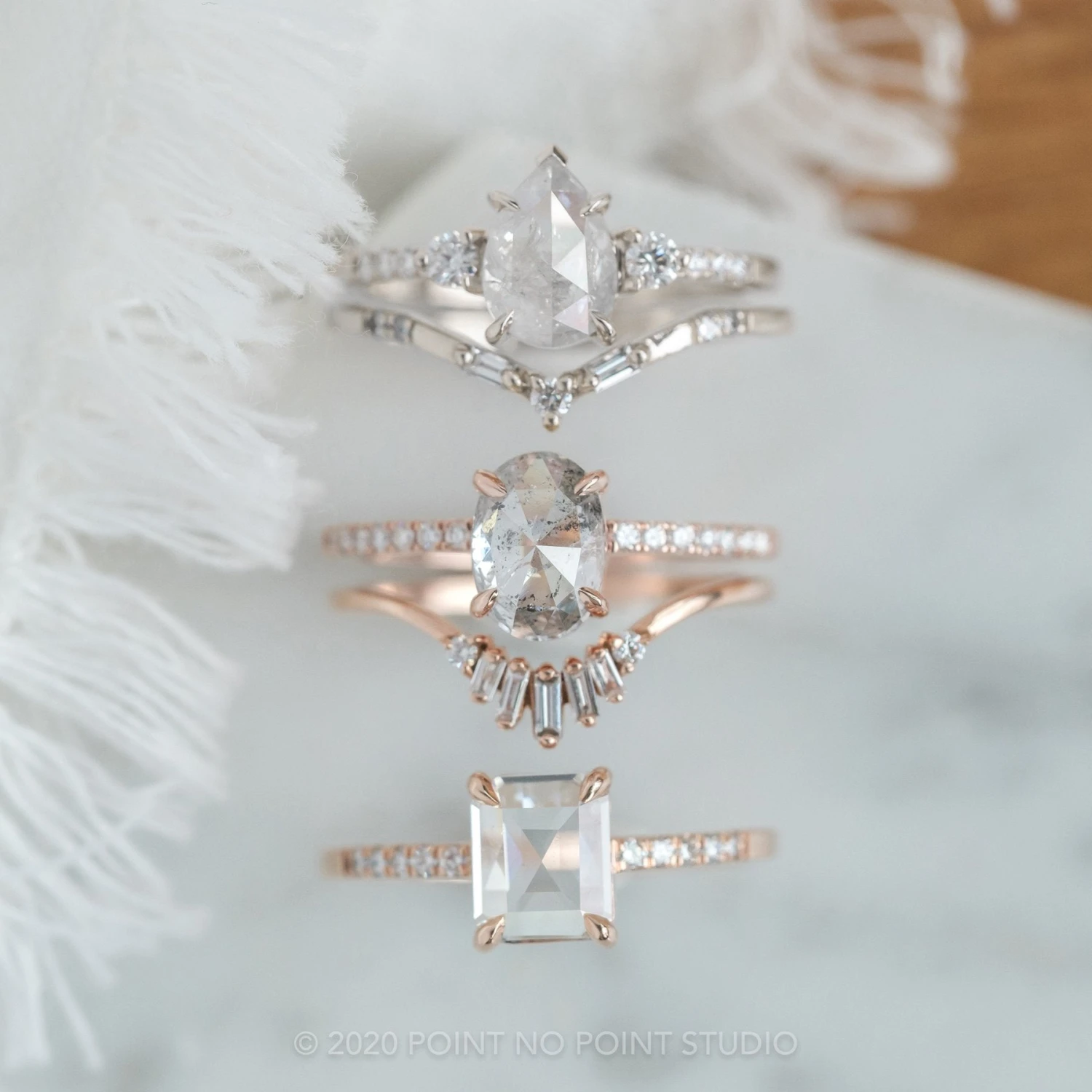 1.52 Carat Icy White Pear Diamond Engagement Ring, Eliza Setting, 14K White Gold 3 1.52 Carat Icy White Pear Diamond Engagement Ring, Eliza Setting, 14K White Gold - Image 3