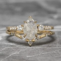 1.52 Carat Icy White Pear Diamond Engagement Ring, Eliza Setting, 14K Yellow Gold -Point No Point Studio Store 210024YG 1