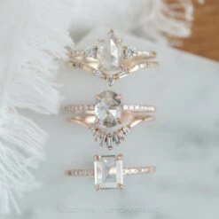 1.52 Carat Icy White Pear Diamond Engagement Ring, Eliza Setting, 14K Yellow Gold -Point No Point Studio Store 210024YG 5