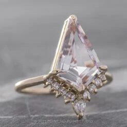 4.90 Carat Kite Morganite And Diamond Engagement Ring, Ava Setting, 14K Yellow Gold 11 4.90 Carat Kite Morganite And Diamond Engagement Ring, Ava Setting, 14K Yellow Gold -Point No Point Studio Store 210074 2YG a2d829de bf60 45a3 b676 2efec6da0c56