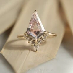 4.90 Carat Kite Morganite And Diamond Engagement Ring, Ava Setting, 14K Yellow Gold 10 4.90 Carat Kite Morganite And Diamond Engagement Ring, Ava Setting, 14K Yellow Gold -Point No Point Studio Store 210074 5YG 66f2189b ebdb 4a1e b4eb 8776699187c7