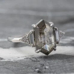 2.47 Carat Salt And Pepper Hexagon Diamond Engagement Ring, Azalea Setting, 14K White Gold 21 2.47 Carat Salt And Pepper Hexagon Diamond Engagement Ring, Azalea Setting, 14K White Gold -Point No Point Studio Store 210164 2 e0019a31 a29e 4ba1 9e1e f818ba53b49c