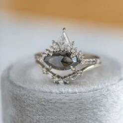 1.89 Carat Black Speckled Marquise Diamond Engagement Ring, Ombre Avaline Setting, 14K White Gold 15 1.89 Carat Black Speckled Marquise Diamond Engagement Ring, Ombre Avaline Setting, 14K White Gold -Point No Point Studio Store 210177WG 6