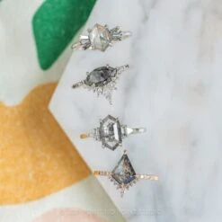 1.89 Carat Black Speckled Marquise Diamond Engagement Ring, Ombre Avaline Setting, 14K White Gold 16 1.89 Carat Black Speckled Marquise Diamond Engagement Ring, Ombre Avaline Setting, 14K White Gold -Point No Point Studio Store 210177WG 7