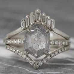 1.52 Carat Salt And Pepper Hexagon Diamond Engagement Ring, Jules Setting, Platinum 25 1.52 Carat Salt And Pepper Hexagon Diamond Engagement Ring, Jules Setting, Platinum -Point No Point Studio Store 210180P 1 3632ff77 0000 438e 83de 9158a9800b2f