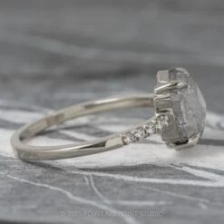 1.52 Carat Salt And Pepper Hexagon Diamond Engagement Ring, Jules Setting, 14k White Gold 28 1.52 Carat Salt And Pepper Hexagon Diamond Engagement Ring, Jules Setting, 14k White Gold -Point No Point Studio Store 210180P 6