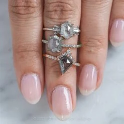 1.52 Carat Salt And Pepper Hexagon Diamond Engagement Ring, Jules Setting, Platinum 22 1.52 Carat Salt And Pepper Hexagon Diamond Engagement Ring, Jules Setting, Platinum -Point No Point Studio Store 210180WG 11 e030ec0d 29a0 4136 8c3a f3f138e3c583