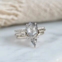 1.52 Carat Salt And Pepper Hexagon Diamond Engagement Ring, Jules Setting, Platinum 19 1.52 Carat Salt And Pepper Hexagon Diamond Engagement Ring, Jules Setting, Platinum -Point No Point Studio Store 210180WG 15 179e05db 12a6 4b3d a5b2 b1baf8fb49f6