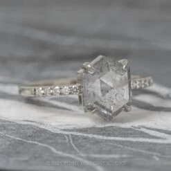 1.52 Carat Salt And Pepper Hexagon Diamond Engagement Ring, Jules Setting, Platinum 27 1.52 Carat Salt And Pepper Hexagon Diamond Engagement Ring, Jules Setting, Platinum -Point No Point Studio Store 210180WG 5 5521d2bf 28f2 426a bf85 8e3478a75185