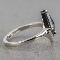 1.14 Carat Black Speckled Kite Diamond Engagement Ring, Paloma Setting, Platinum -Point No Point Studio Store 210260WG 3 f6113a66 942f 4cfe 95de b97a5931103e