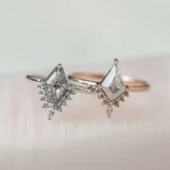 1.49 Carat Salt And Pepper Geometric Diamond Engagement Ring, Ava Setting, 14K White Gold 10 1.49 Carat Salt And Pepper Geometric Diamond Engagement Ring, Ava Setting, 14K White Gold -Point No Point Studio Store 210277WG 6