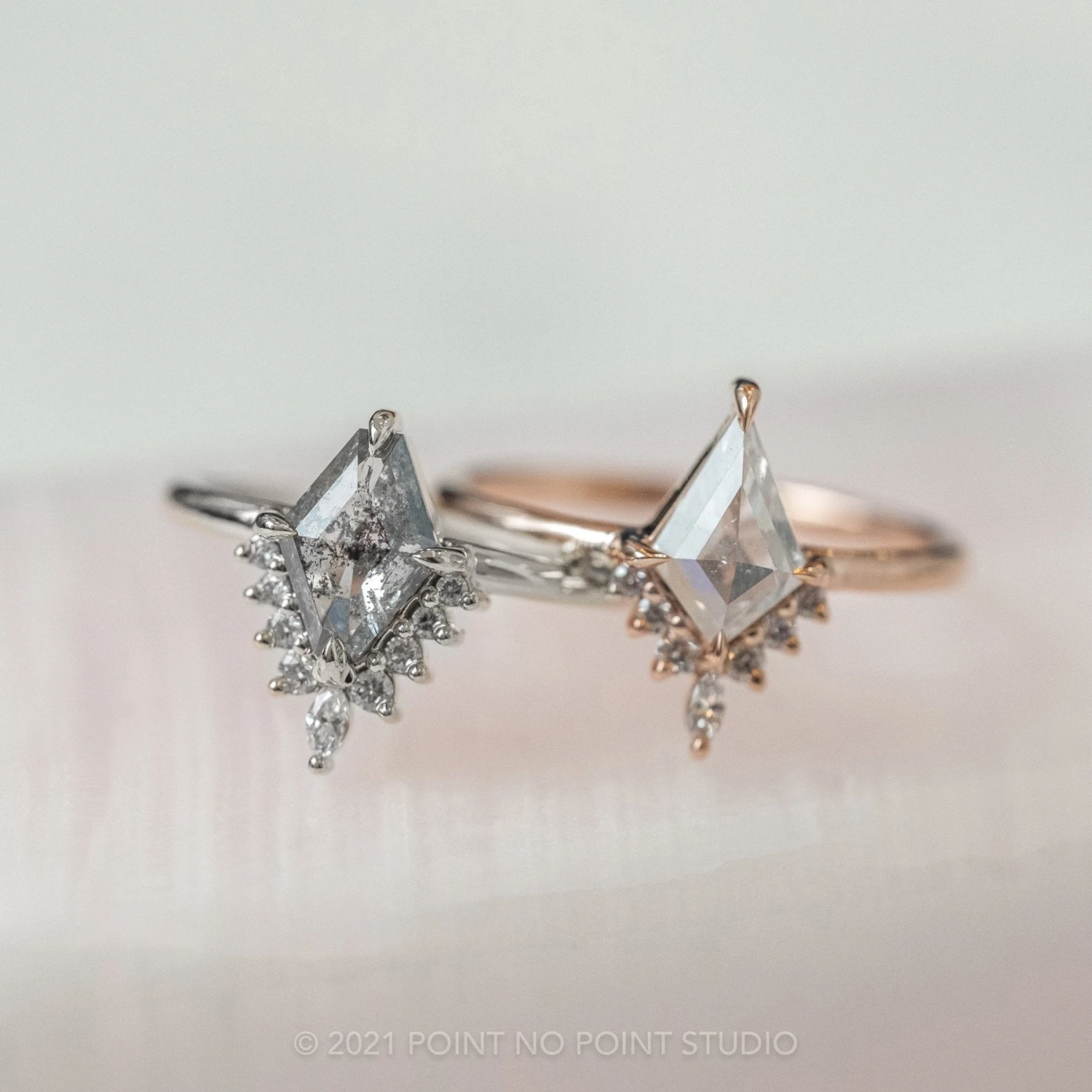 1.49 Carat Salt And Pepper Geometric Diamond Engagement Ring, Ava Setting, Platinum 4 1.49 Carat Salt And Pepper Geometric Diamond Engagement Ring, Ava Setting, Platinum - Image 4