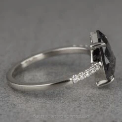 2.49 Carat Salt And Pepper Pear Diamond Engagement Ring, Jules Setting, Platinum -Point No Point Studio Store 210322P 4 d2a67f8e 7fc0 4a29 8f0f 55d73cfa0e82