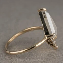 1.94 Carat Icy White Kite Diamond Engagement Ring, Wren Setting, 14K Yellow Gold 18 1.94 Carat Icy White Kite Diamond Engagement Ring, Wren Setting, 14K Yellow Gold -Point No Point Studio Store 210326x 3