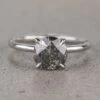 2.48 Carat Salt And Pepper Diamond Engagement Ring, Tulip Jane Setting, Platinum