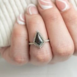 3.37 Carat Black Kite Diamond Engagement Ring, Solstice Setting, 14k Yellow Gold -Point No Point Studio Store 220044YG 9