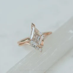 Lozenge Moissanite Engagement Ring, Charlize Setting, 14K Rose Gold -Point No Point Studio Store 220055RG 6 d5b84569 4765 49b6 9b86 964757be4140