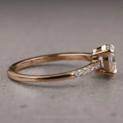 1.56 Carat Hexagon Moissanite Engagement Ring, Jules Setting, 14k Rose Gold 6 1.56 Carat Hexagon Moissanite Engagement Ring, Jules Setting, 14k Rose Gold -Point No Point Studio Store 220068WG 2