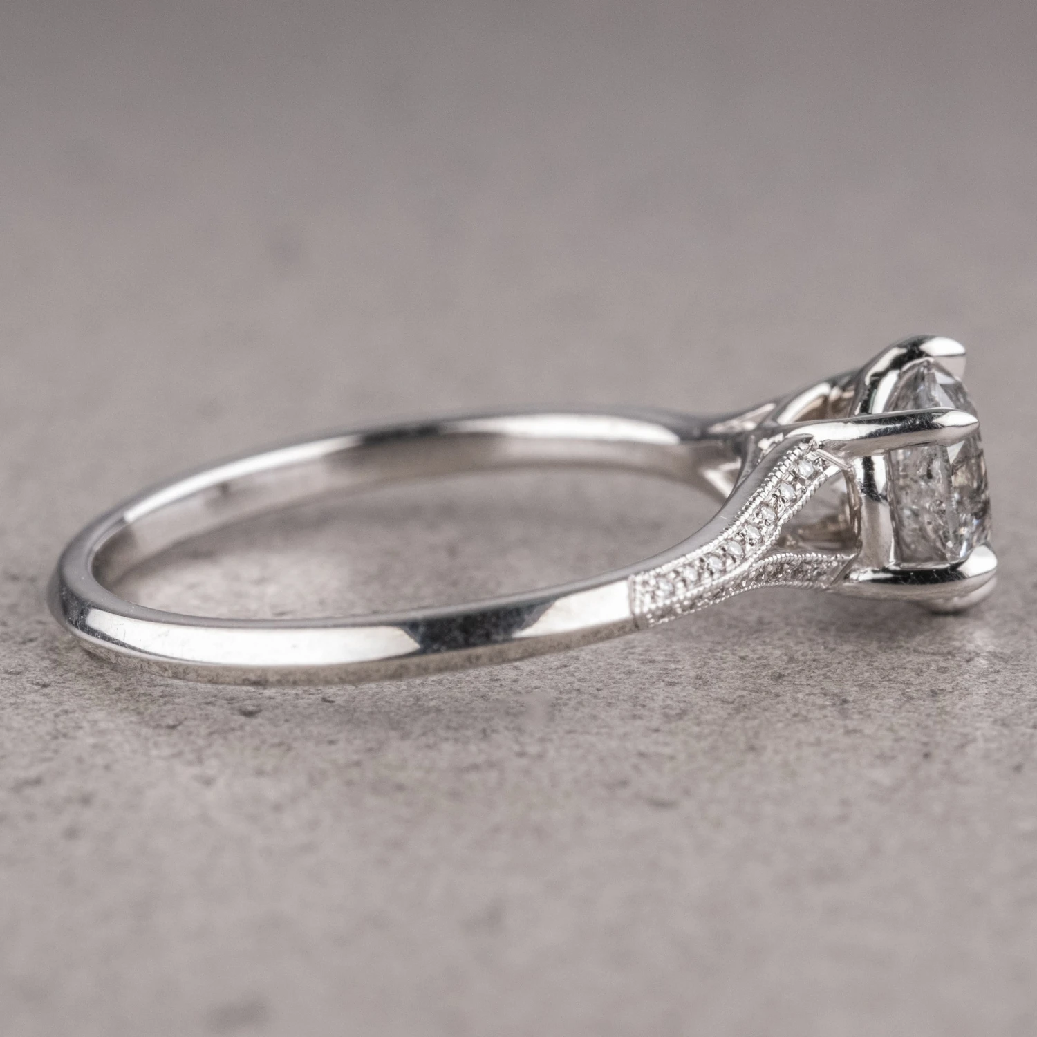 1.04 Carat Salt And Pepper Round Diamond Engagement Ring, Mackenzie Setting, Platinum 9 1.04 Carat Salt And Pepper Round Diamond Engagement Ring, Mackenzie Setting, Platinum - Image 9