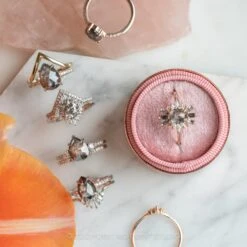 2.03 Carat Black Speckled Pear Diamond Engagement Ring, Jules Setting, 14K Yellow Gold -Point No Point Studio Store 220138YG 5