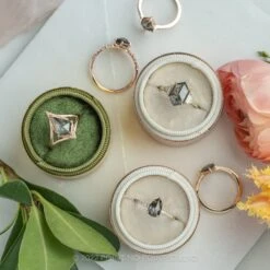 1.78 Carat Black Speckled Pear Diamond Engagement Ring, Jules Setting, 14K Yellow Gold -Point No Point Studio Store 220139YG 5