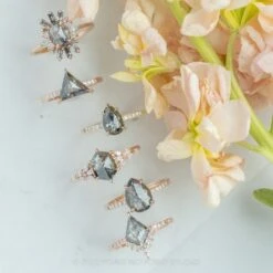 1.78 Carat Black Speckled Pear Diamond Engagement Ring, Jules Setting, 14K Yellow Gold -Point No Point Studio Store 220139YG 7