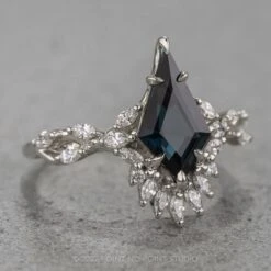 1.86 Carat Teal Kite Sapphire And Diamond Engagement Ring, Quinnie Setting, Platinum 19 1.86 Carat Teal Kite Sapphire And Diamond Engagement Ring, Quinnie Setting, Platinum -Point No Point Studio Store 220152WG 2 9227996b 446d 4c5d b591 e5ef855d4e16