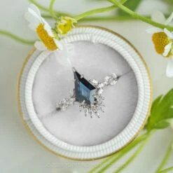 1.86 Carat Teal Kite Sapphire And Diamond Engagement Ring, Quinnie Setting, Platinum 17 1.86 Carat Teal Kite Sapphire And Diamond Engagement Ring, Quinnie Setting, Platinum -Point No Point Studio Store 220152WG 5 96603287 5c58 426f a4dd f43283d40398