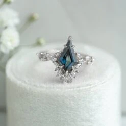 1.86 Carat Teal Kite Sapphire And Diamond Engagement Ring, Quinnie Setting, Platinum 13 1.86 Carat Teal Kite Sapphire And Diamond Engagement Ring, Quinnie Setting, Platinum -Point No Point Studio Store 220152WG 6 0fb61c1f c55a 4bd2 bd12 109d268e461d