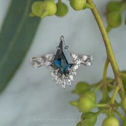 1.86 Carat Teal Kite Sapphire And Diamond Engagement Ring, Quinnie Setting, Platinum 15 1.86 Carat Teal Kite Sapphire And Diamond Engagement Ring, Quinnie Setting, Platinum -Point No Point Studio Store 220152WG 7 07f271f0 70a2 4f4c 9473 e77145be6787