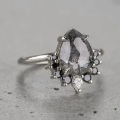 2.61 Carat Salt And Pepper Pear Diamond Engagement Ring, Ava Setting, 14K White Gold 15 2.61 Carat Salt And Pepper Pear Diamond Engagement Ring, Ava Setting, 14K White Gold -Point No Point Studio Store 220163WG 3 c2fc8c5d 6d23 48d1 a926 35348db3ae43