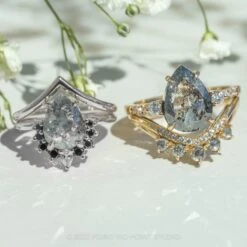 2.61 Carat Salt And Pepper Pear Diamond Engagement Ring, Ava Setting, 14K White Gold 11 2.61 Carat Salt And Pepper Pear Diamond Engagement Ring, Ava Setting, 14K White Gold -Point No Point Studio Store 220163WG 6 6f3d1bfc e496 4830 b735 b8242caebd15