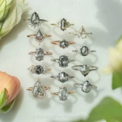 1.23 Carat Salt And Pepper Kite Diamond Engagement Ring, Avaline Setting, 14k Rose Gold 18 1.23 Carat Salt And Pepper Kite Diamond Engagement Ring, Avaline Setting, 14k Rose Gold -Point No Point Studio Store 220171RG 5 1 ad211b8a ed06 4991 a8df c55a09ff0d6a