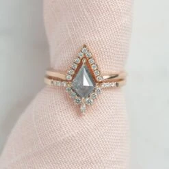 1.23 Carat Salt And Pepper Kite Diamond Engagement Ring, Avaline Setting, 14k Rose Gold 13 1.23 Carat Salt And Pepper Kite Diamond Engagement Ring, Avaline Setting, 14k Rose Gold -Point No Point Studio Store 220171RG 6 1 e43f24aa 9f79 4140 af20 a52abaca0dcb