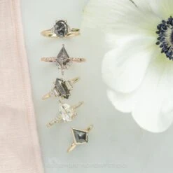 1.23 Carat Salt And Pepper Kite Diamond Engagement Ring, Avaline Setting, 14k Rose Gold 16 1.23 Carat Salt And Pepper Kite Diamond Engagement Ring, Avaline Setting, 14k Rose Gold -Point No Point Studio Store 220171RG 7 1 9bc3b390 cbb5 422d 931c 85a6274b34e9