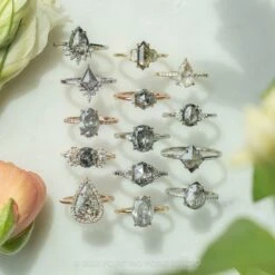 1.23 Carat Salt And Pepper Kite Diamond Engagement Ring, Avaline Setting, Platinum 18 1.23 Carat Salt And Pepper Kite Diamond Engagement Ring, Avaline Setting, Platinum -Point No Point Studio Store 220171WG 5 271501c8 eaef 477b b146 9115ea3c6813