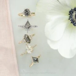 1.23 Carat Salt And Pepper Kite Diamond Engagement Ring, Avaline Setting, Platinum 16 1.23 Carat Salt And Pepper Kite Diamond Engagement Ring, Avaline Setting, Platinum -Point No Point Studio Store 220171WG 7 e8a8b46a fe96 474e 9486 b9cf55d4020a