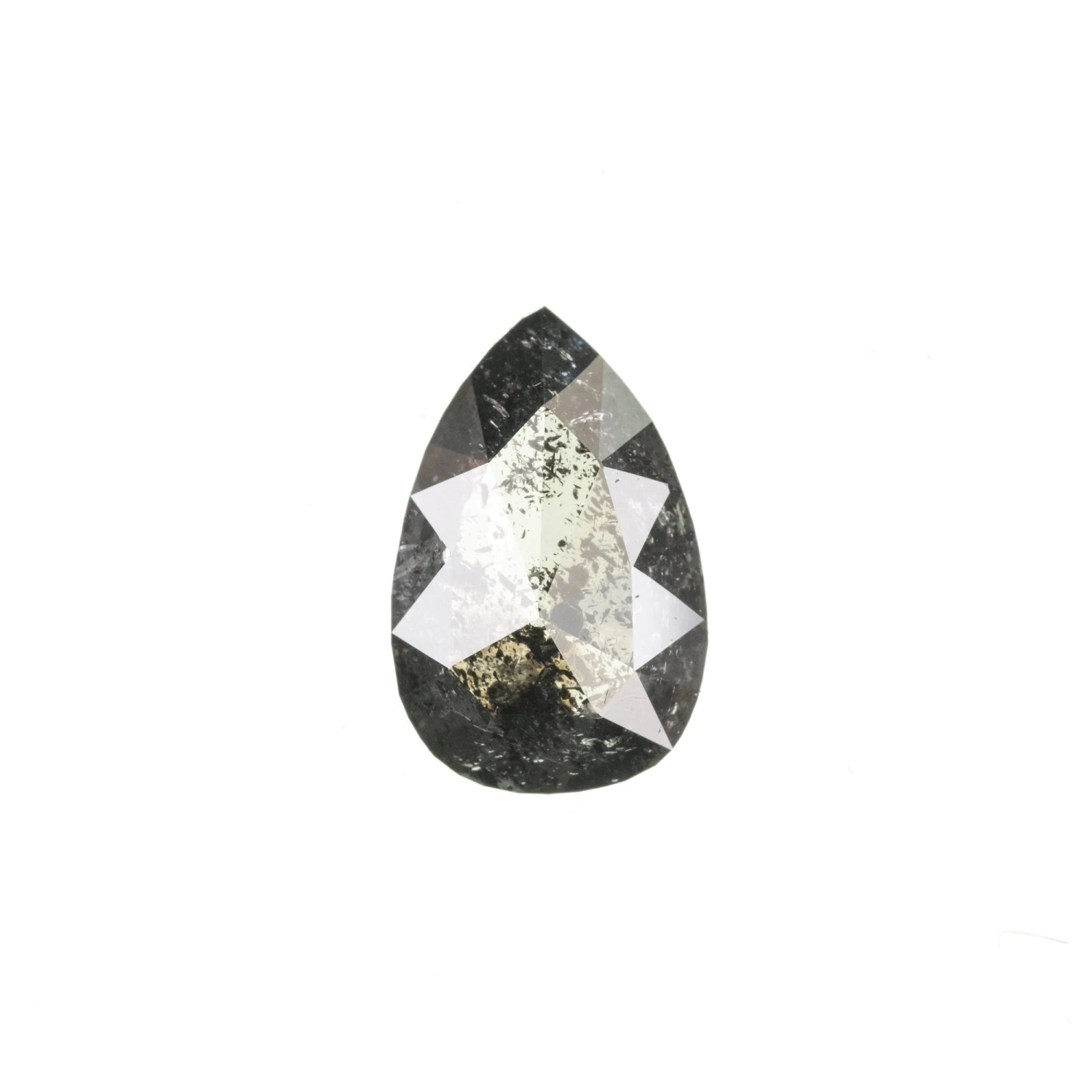1.02 Carat Salt And Pepper Rose Cut Pear Diamond 1 1.02 Carat Salt And Pepper Rose Cut Pear Diamond