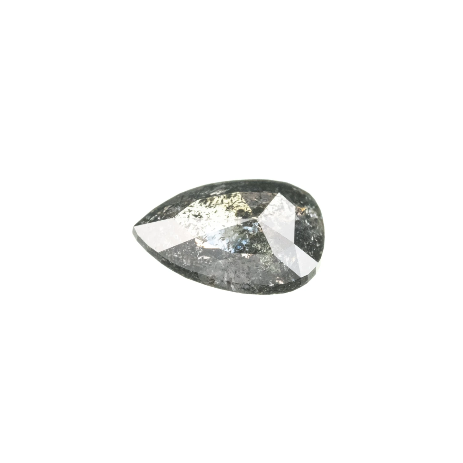 1.02 Carat Salt And Pepper Rose Cut Pear Diamond 2 1.02 Carat Salt And Pepper Rose Cut Pear Diamond - Image 2
