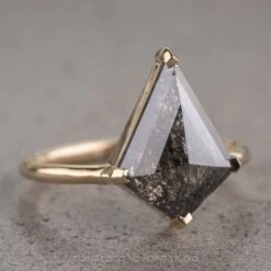 1.88 Carat Black Speckled Kite Diamond Engagement Ring, Charlize Setting, 14k Yellow Gold 25 1.88 Carat Black Speckled Kite Diamond Engagement Ring, Charlize Setting, 14k Yellow Gold -Point No Point Studio Store 220219 3 457f51fe 87eb 417f a7a8 fc703623767e