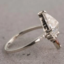 1.75 Carat Kite Moissanite Engagement Ring, Avaline Setting, Platinum 7 1.75 Carat Kite Moissanite Engagement Ring, Avaline Setting, Platinum -Point No Point Studio Store 220269WG 2