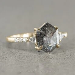 1.72 Carat Black Speckled Hexagon Diamond Engagement Ring, Eliza Setting, 14K Yellow Gold 6 1.72 Carat Black Speckled Hexagon Diamond Engagement Ring, Eliza Setting, 14K Yellow Gold -Point No Point Studio Store 220329YG 2 b5ba4f49 5842 4bf9 8609 9b81f0514c57