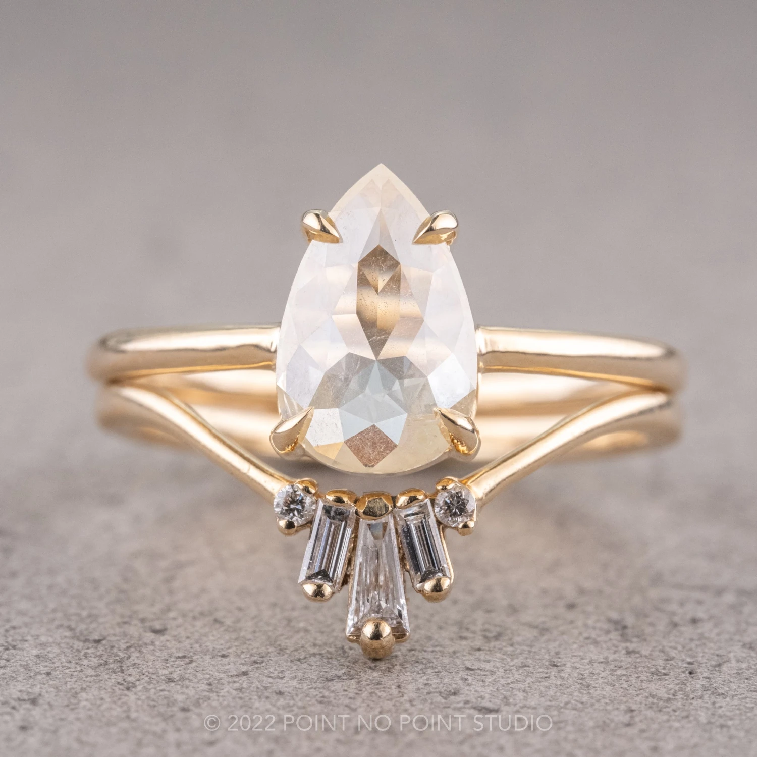 1.78 Carat Icy White Pear Diamond Engagement Ring, Jane Setting, 14K Yellow Gold 7 1.78 Carat Icy White Pear Diamond Engagement Ring, Jane Setting, 14K Yellow Gold - Image 7