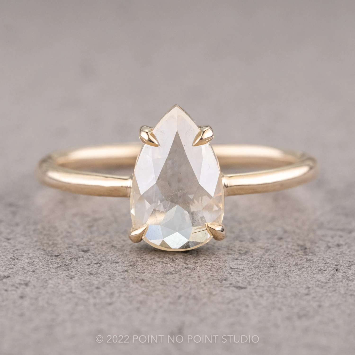 1.78 Carat Icy White Pear Diamond Engagement Ring, Jane Setting, 14K Yellow Gold 1 1.78 Carat Icy White Pear Diamond Engagement Ring, Jane Setting, 14K Yellow Gold
