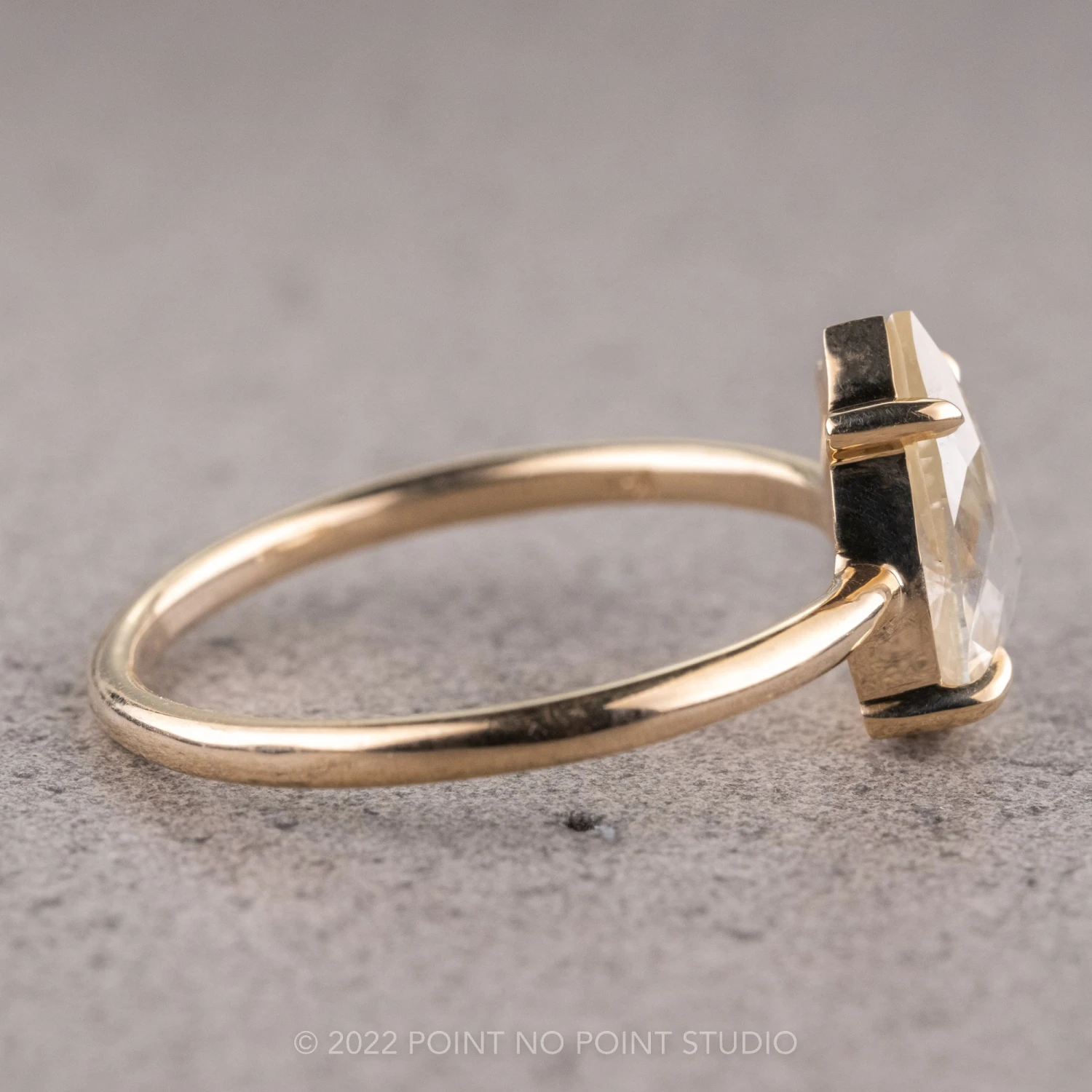 1.78 Carat Icy White Pear Diamond Engagement Ring, Jane Setting, 14K Yellow Gold 9 1.78 Carat Icy White Pear Diamond Engagement Ring, Jane Setting, 14K Yellow Gold - Image 9