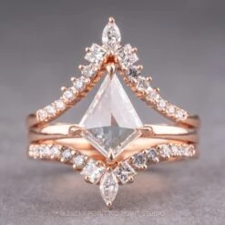 1.15 Carat Clear Kite Diamond Engagement Ring, Jane Setting, 14K Rose Gold 11 1.15 Carat Clear Kite Diamond Engagement Ring, Jane Setting, 14K Rose Gold -Point No Point Studio Store 220355 1