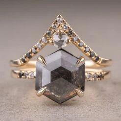 2.56 Carat Black Hexagon Diamond Engagement Ring, Ombre Jules Setting, 14k Yellow Gold 16 2.56 Carat Black Hexagon Diamond Engagement Ring, Ombre Jules Setting, 14k Yellow Gold -Point No Point Studio Store 220358 1 bc915ab2 53ba 44a0 91bc 1b32b77d30b6
